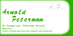 arnold peterman business card